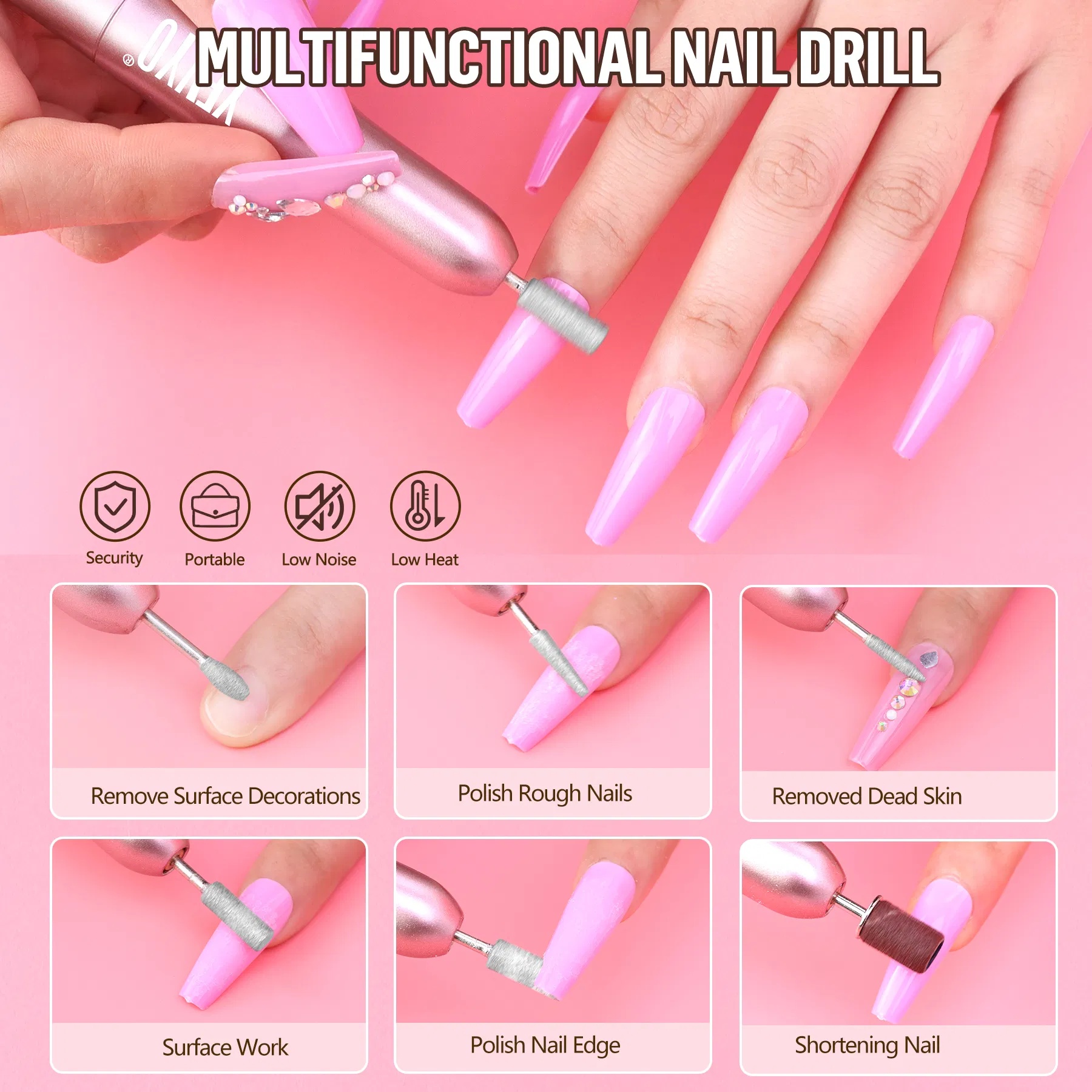 Acrylic Nail Kit With Drill, 4 Colors Gel Polish And UV Light Nail Kit, Birthday Gifts For Women, Valentines Day Gifts For Girl, Professional Nails Kit Acrylic Set With Everything For Beginners - Image 5