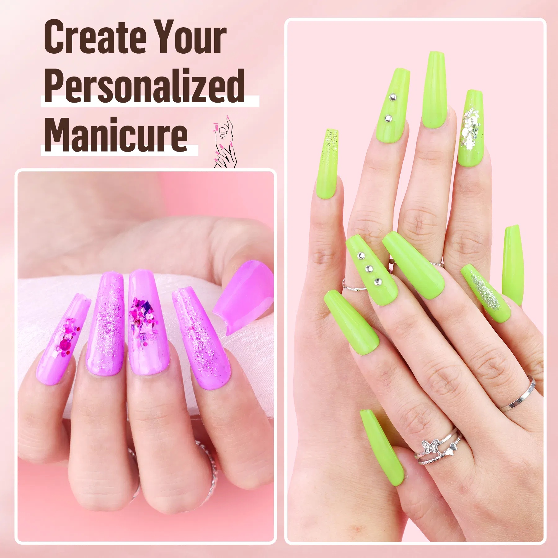 Acrylic Nail Kit With Drill, 4 Colors Gel Polish And UV Light Nail Kit, Birthday Gifts For Women, Valentines Day Gifts For Girl, Professional Nails Kit Acrylic Set With Everything For Beginners - Image 6