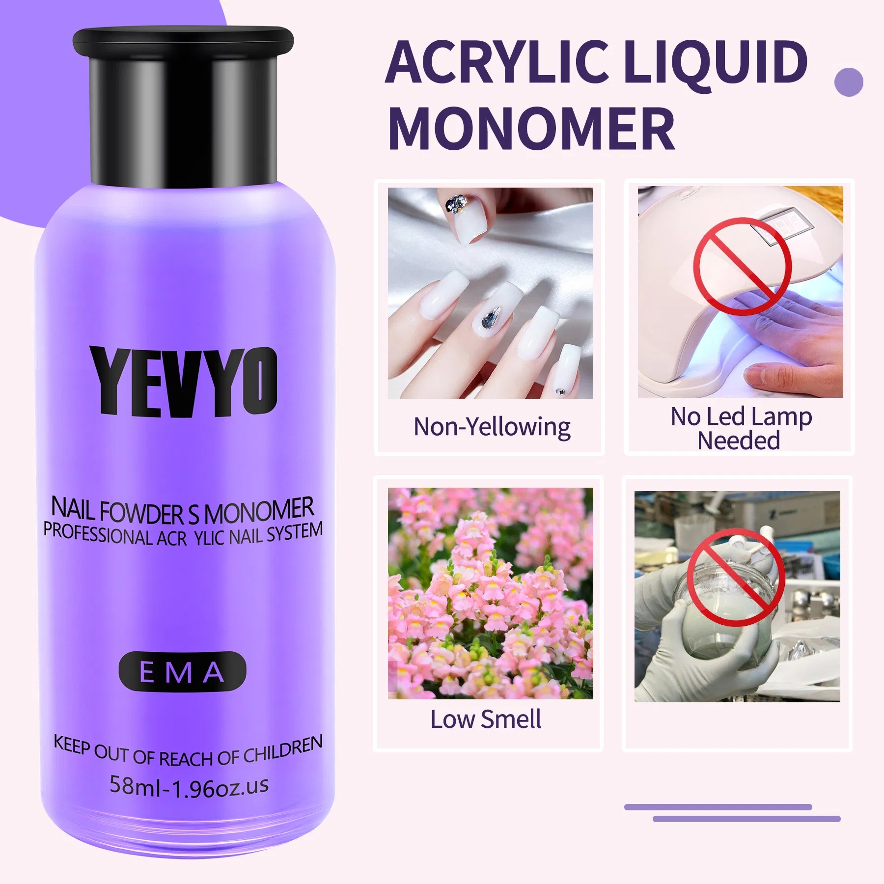 Acrylic Nail Kit, Acrylic Powder And Liquid Set, With Clear, Nude, Pink, White Nail Powder And Monomer, Professional Acrylic Nail Brush Nail Forms For Acrylic Nails Extension, Beginner And Home DIY - Image 2